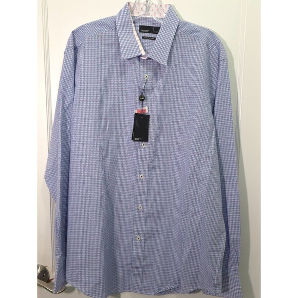 Quieti Other - NWT Quieti Men's Large Shirt Blue & Purple Checkered Pattern 100% Fine Cotton